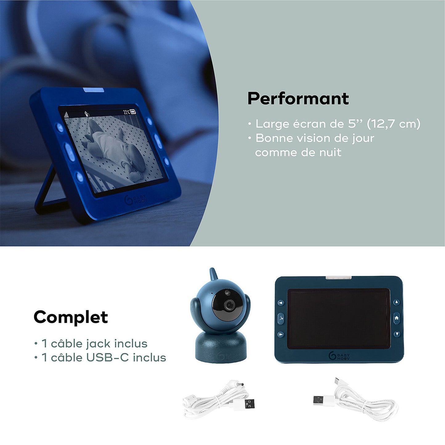 Babyphone Caméra rotatif YOO-Master(+) 5" HD