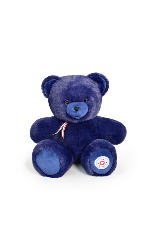 Ours en Peluche Articulé Français - 35 cm - Bleu Marine