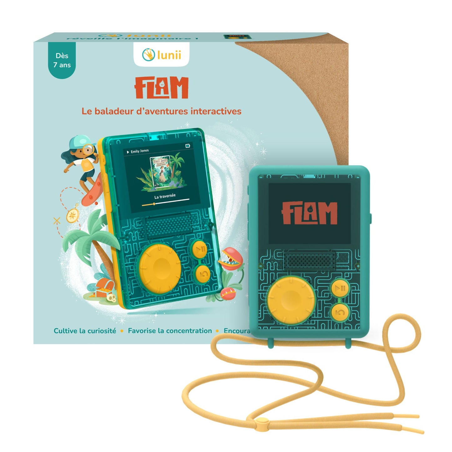 Baladeur d'aventures interactives Flam avec coque verte
