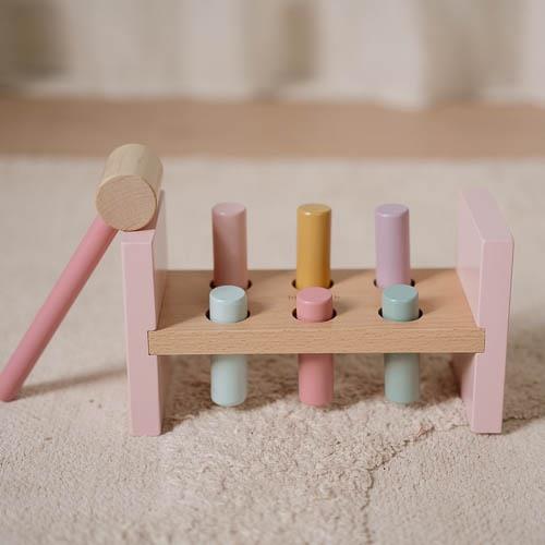 Banc à marteau en bois - Rose - Fairy Garden