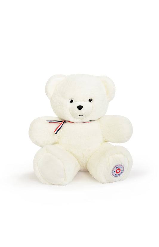 Ours en Peluche Articulé Français - 35 cm - Blanc