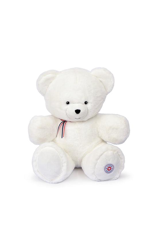 Ours en Peluche Articulé Français - 50 cm - Blanc