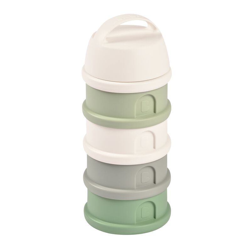 Boîte doseuse de lait 4 compartiments empilables - Vert sauge