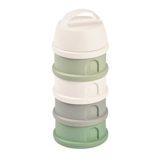 Boîte doseuse de lait 4 compartiments empilables - Vert sauge