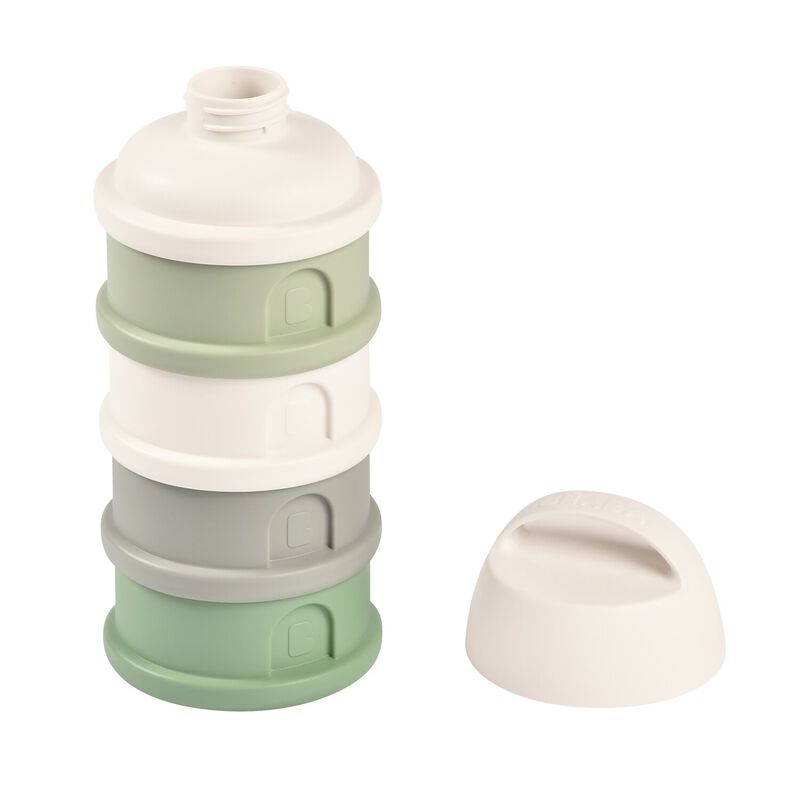 Boîte doseuse de lait 4 compartiments empilables - Vert sauge