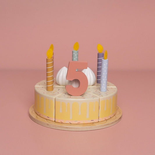 Gâteau d'anniversaire en bois - Rose - Essentials