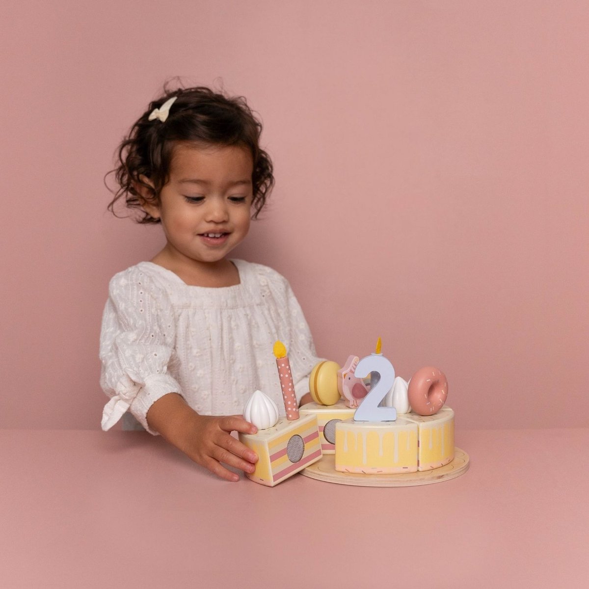 Gâteau d'anniversaire en bois - Rose - Essentials
