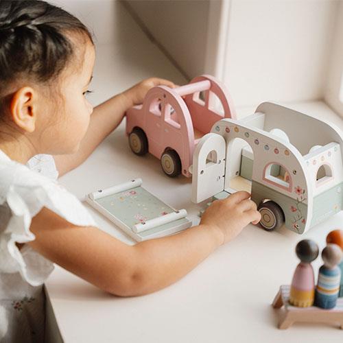 Voiture jouet avec caravane - Multicolore - Essentials