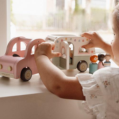 Voiture jouet avec caravane - Multicolore - Essentials