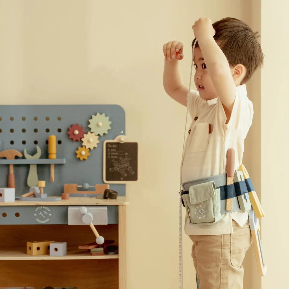 Ceinture à outils en bois - Bleu - Essentials