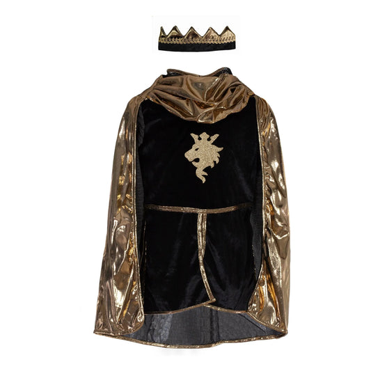 Déguisement de chevalier avec cape et couronne - Or