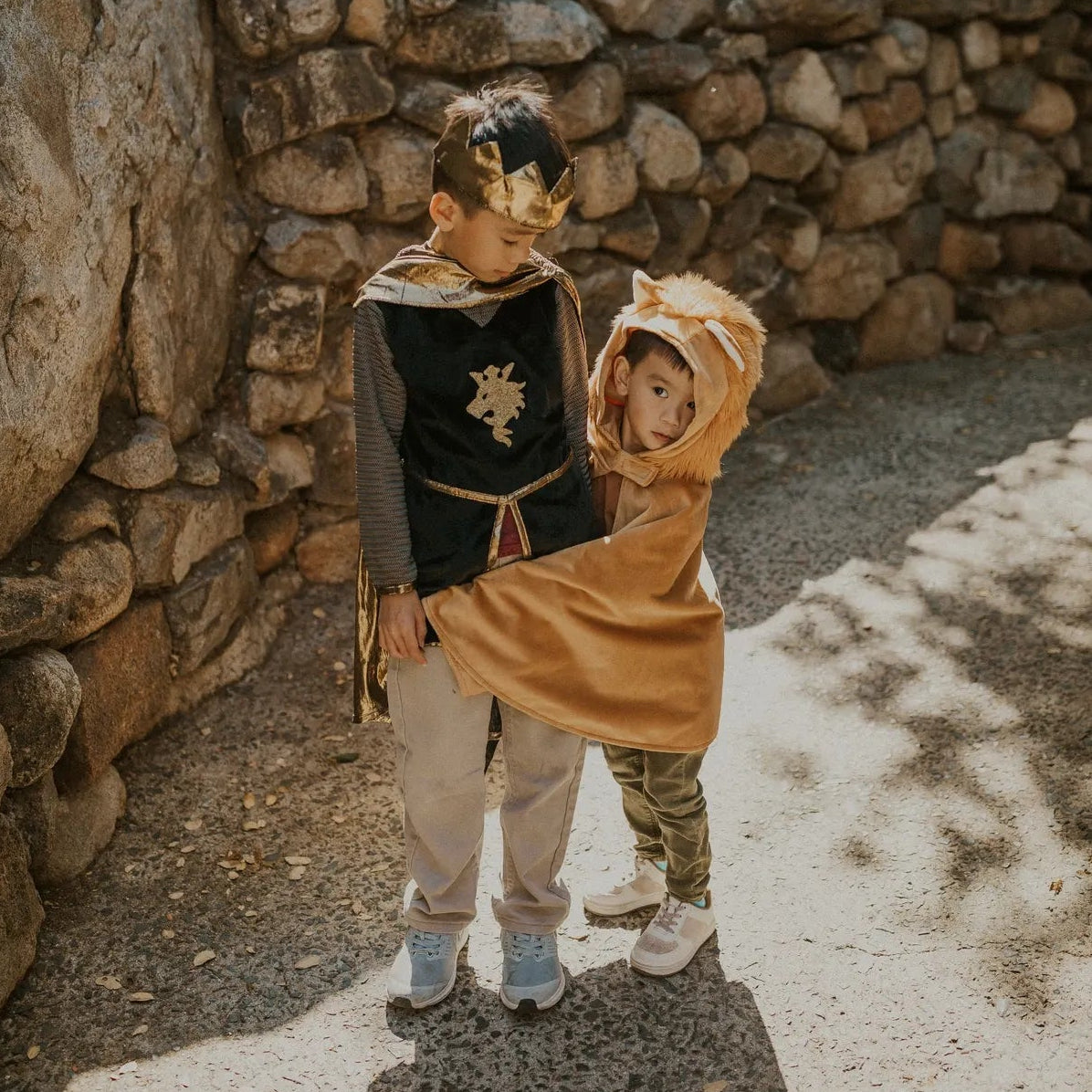Déguisement de chevalier avec cape et couronne - Or