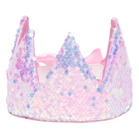 Couronne de princesse à sequins - Rose pâle