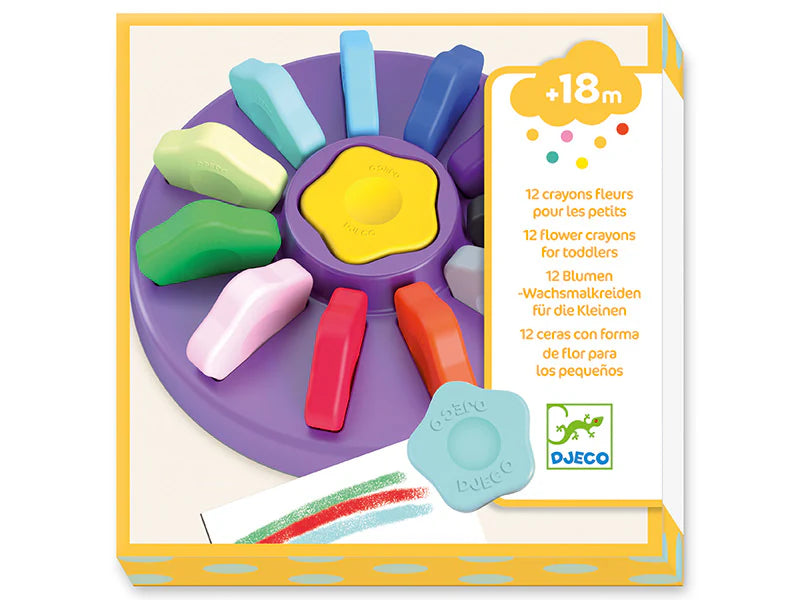 12 crayons fleurs pour les petits - Formes ergonomiques