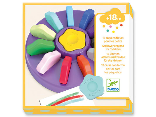 12 crayons fleurs pour les petits - Formes ergonomiques