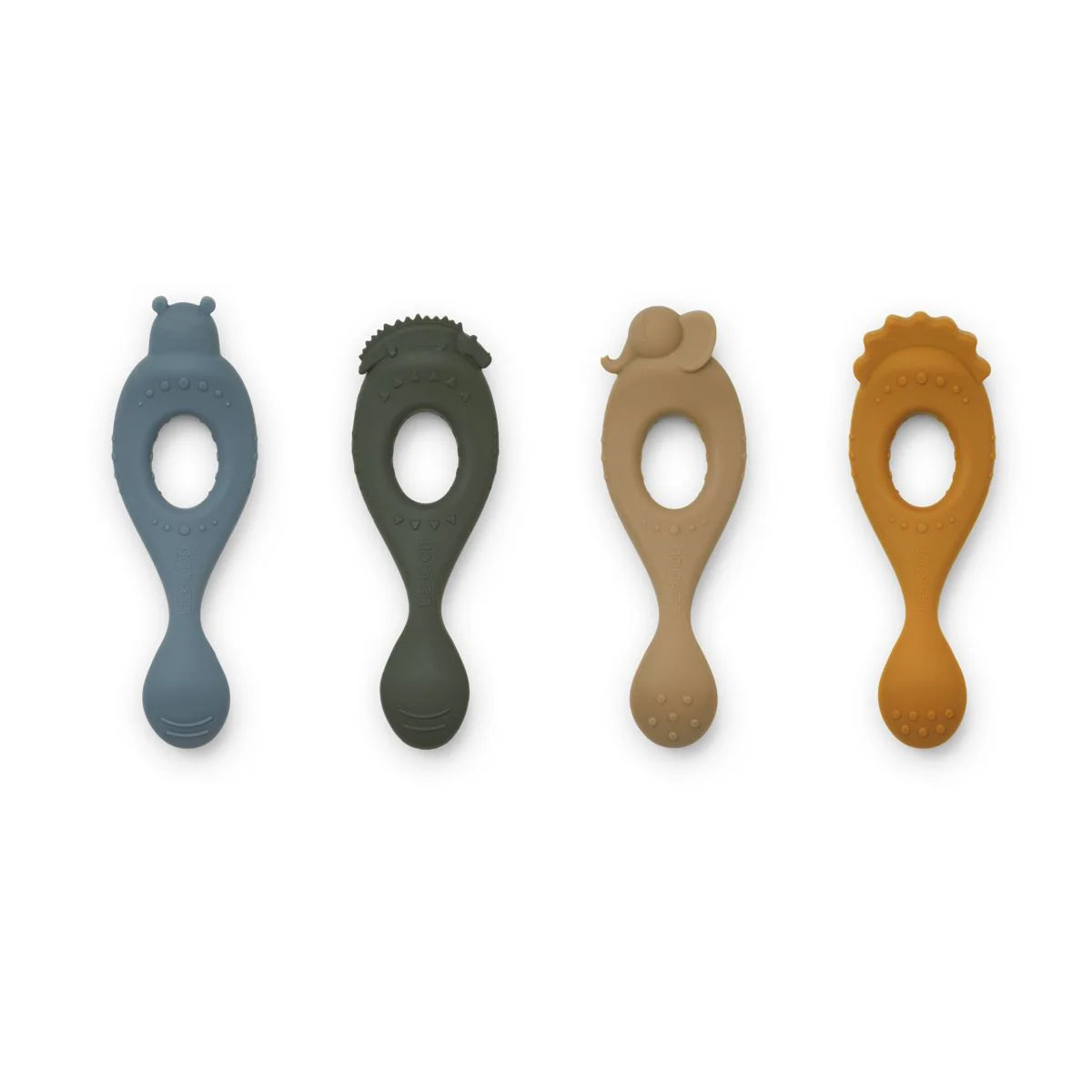 Lot de 4 cuillères en silicone Liva - Safari / Blue Multi Mix
