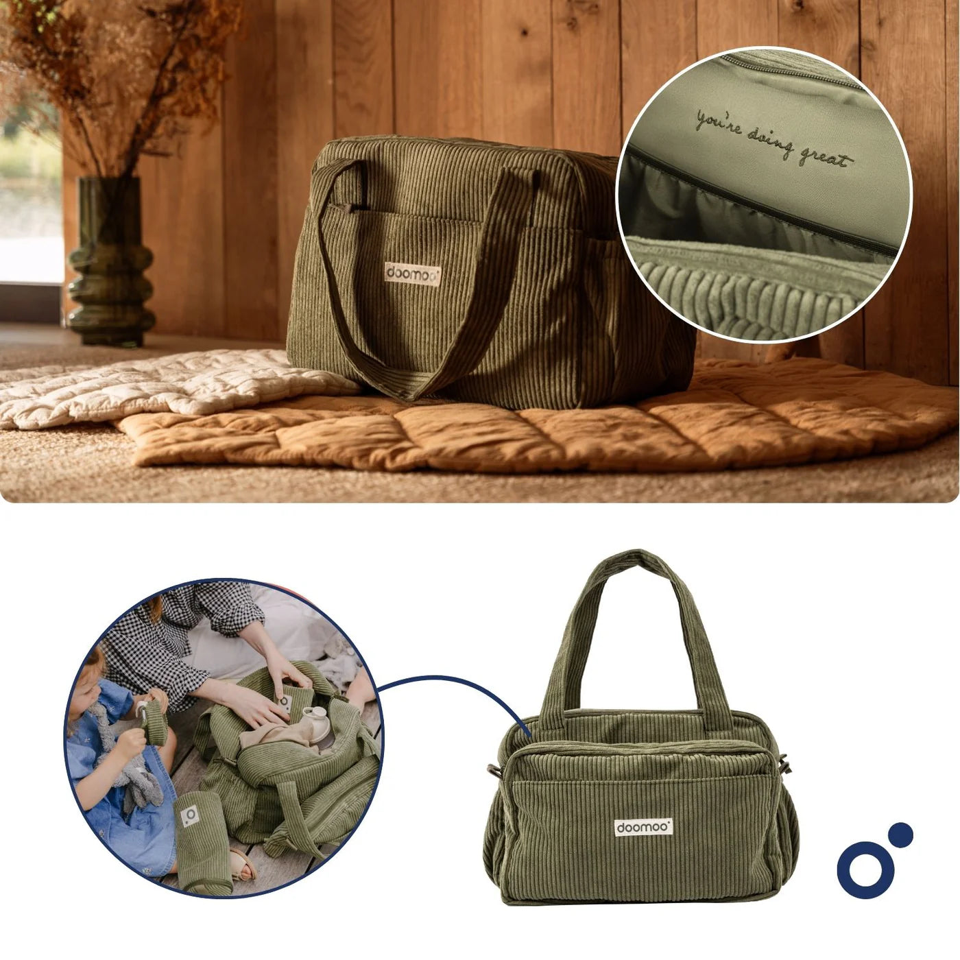 Sac à langer - Fluffy - Kaki