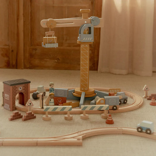 Grue en bois – Multicolore – Circuit de train