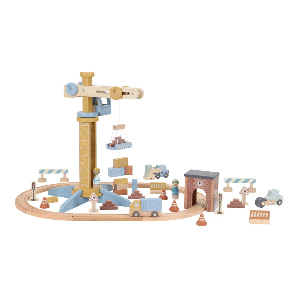 Grue en bois – Multicolore – Circuit de train