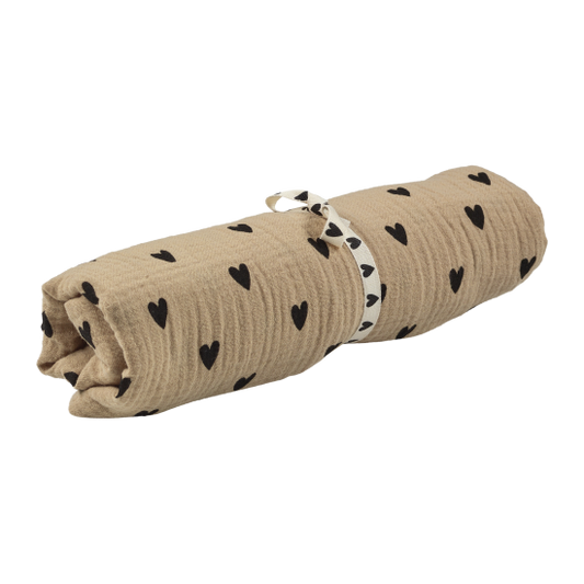 Lange gaze coeurs - Beige