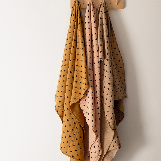 Lange gaze coeurs - Beige