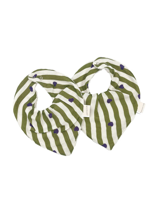 Lot de 2 bavoirs bandana Mael - Stripe & Love