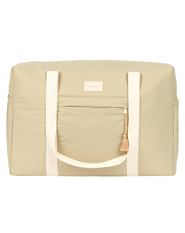 Sac de maternité imperméable en coton bio Opéra - Sauge