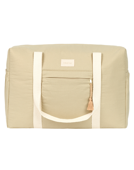 Sac de maternité imperméable en coton bio Opéra - Sauge