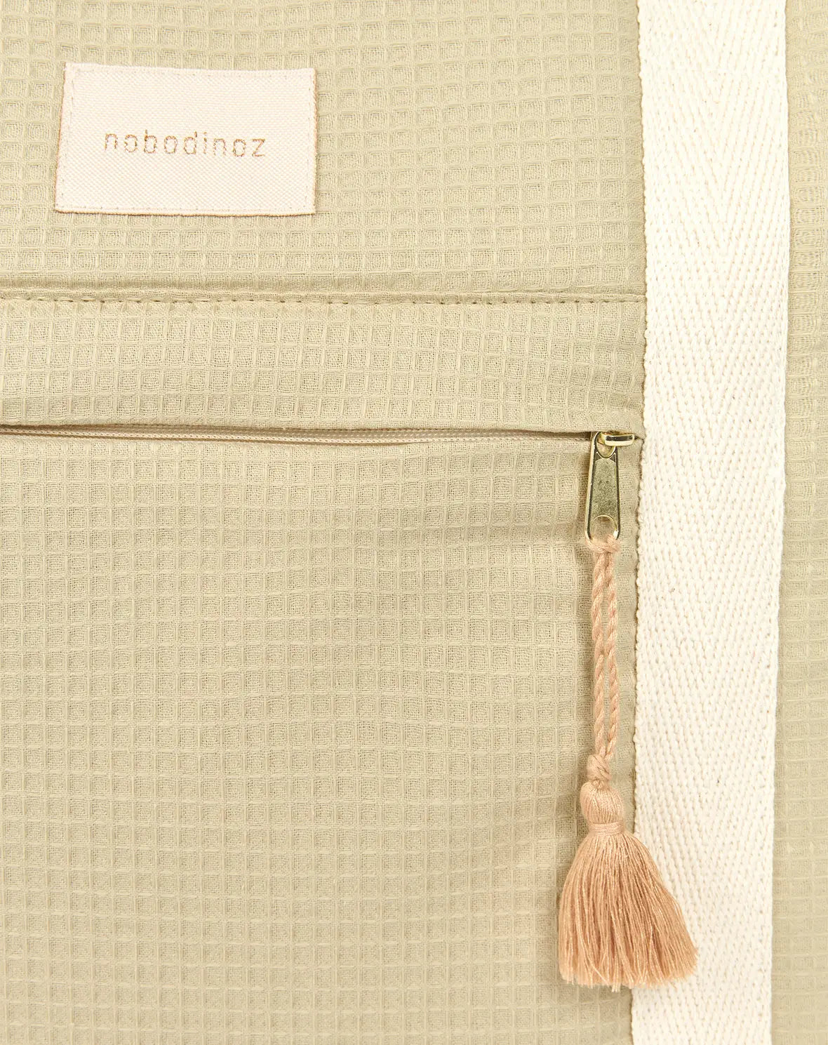 Sac de maternité imperméable en coton bio Opéra - Sauge