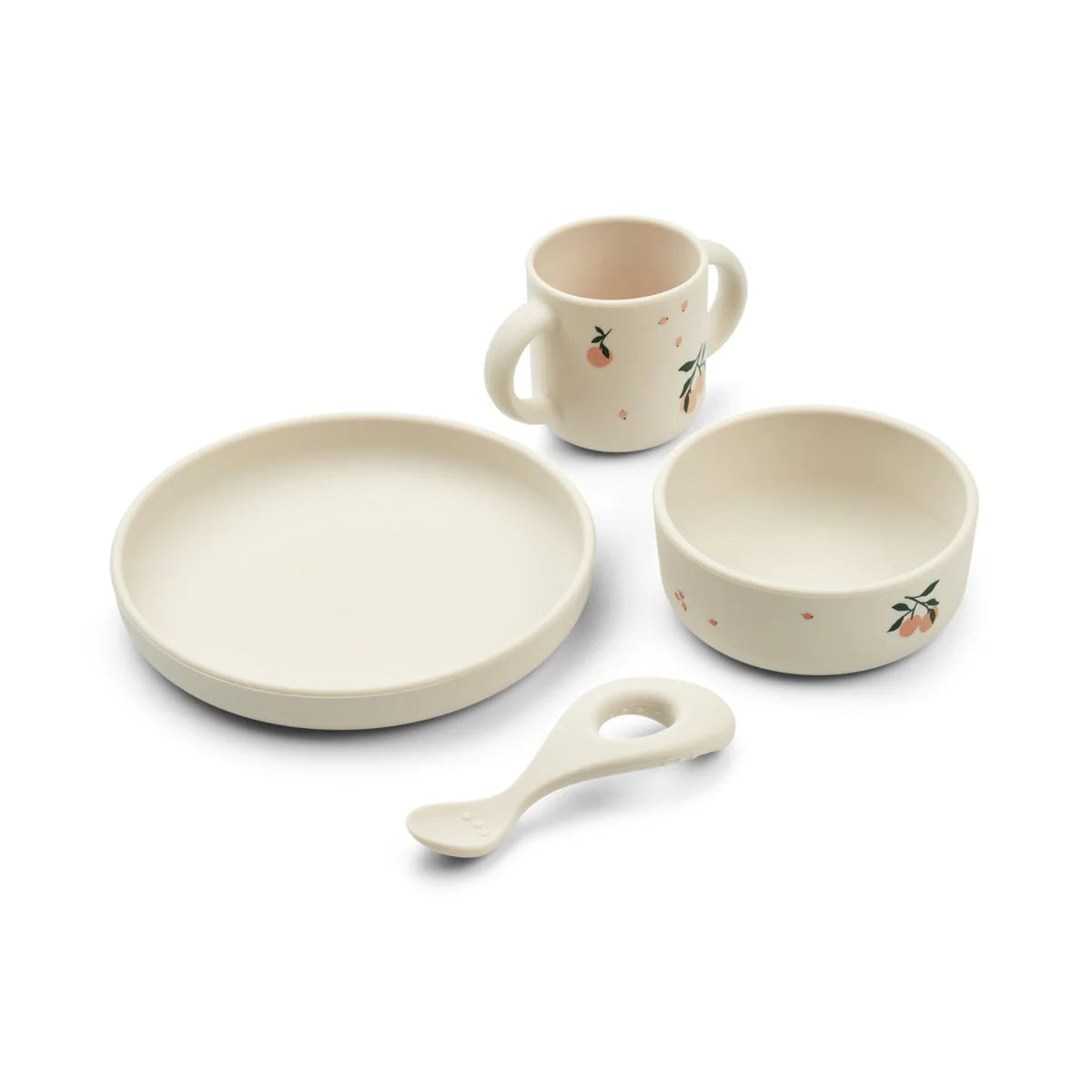 Set de Vaisselle en Silicone Vivi - Peach / Sea shell mix