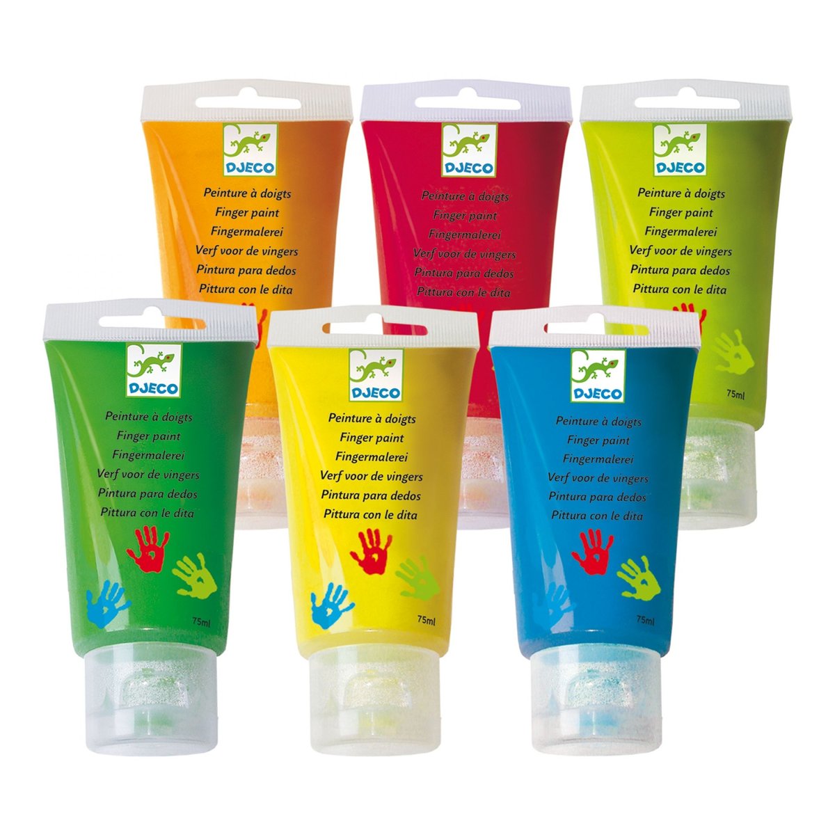 6 Tubes de peinture à doigts