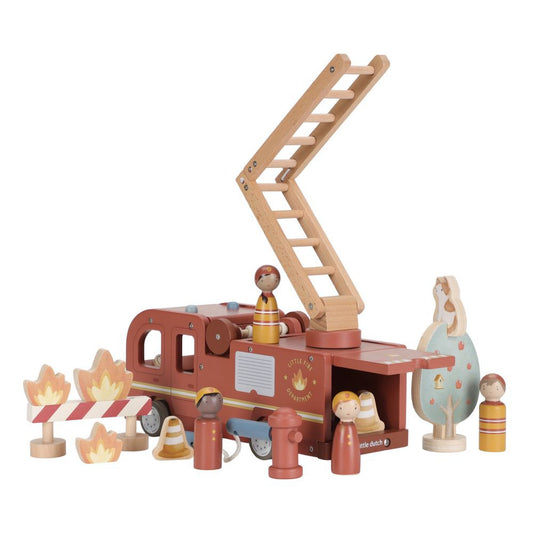 Camion de pompiers en bois - Rouge - Essentials