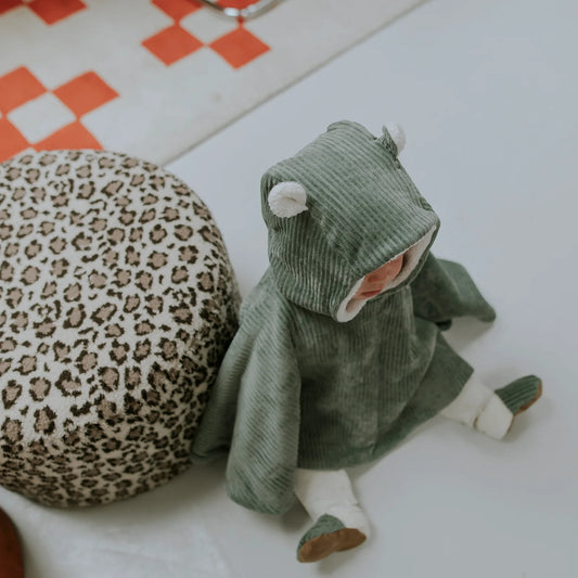 Poncho bébé velours - Kaki