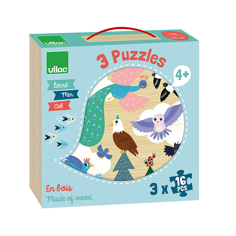3 puzzles Terre - Mer - Ciel