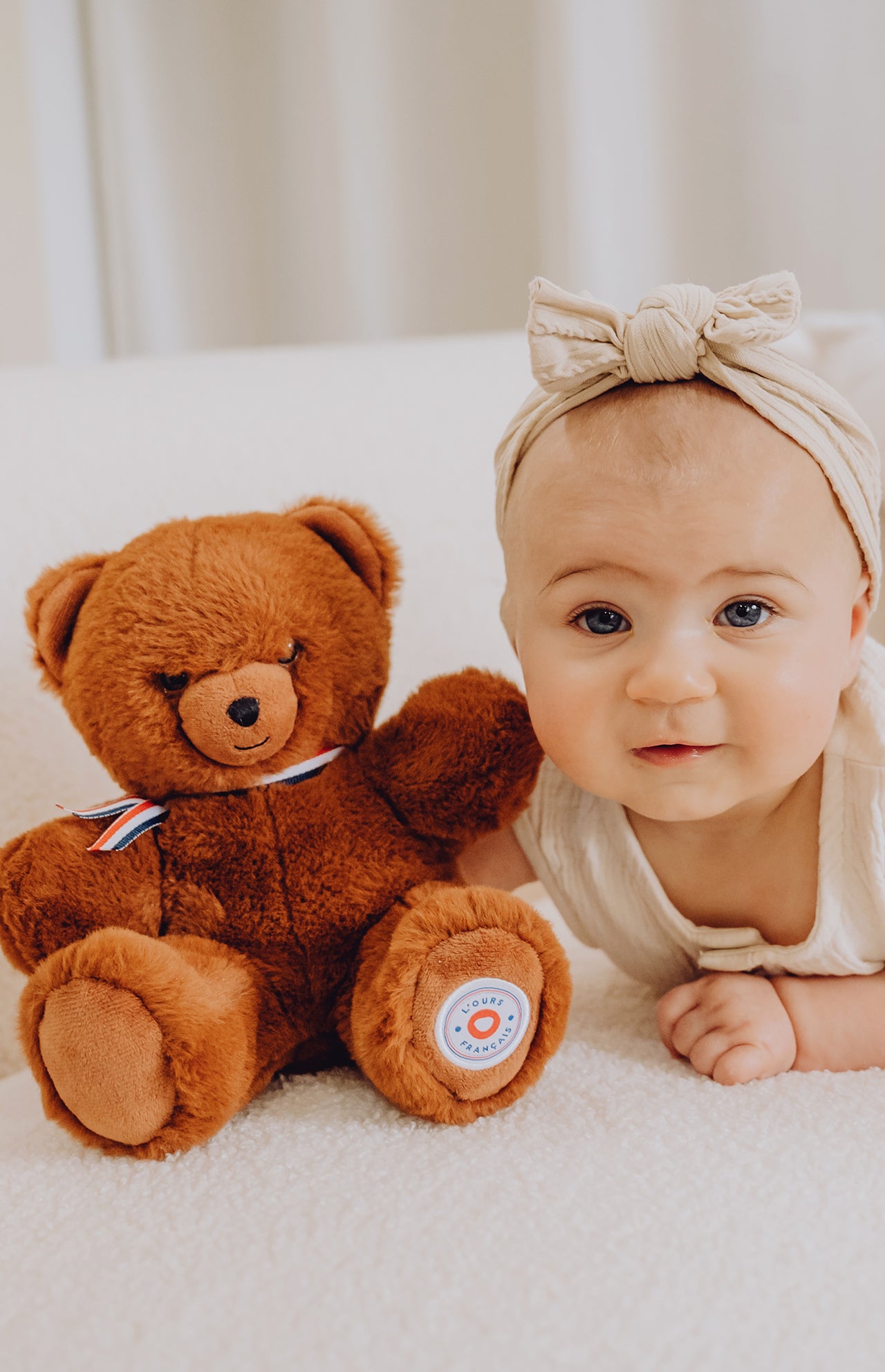 Ours en Peluche Articulé Français - 25 cm - Marron