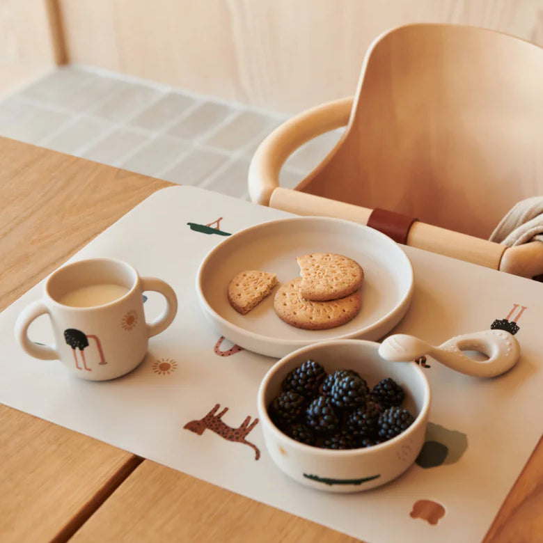 Set de Vaisselle en Silicone Vivi - Safari Sandy Mix