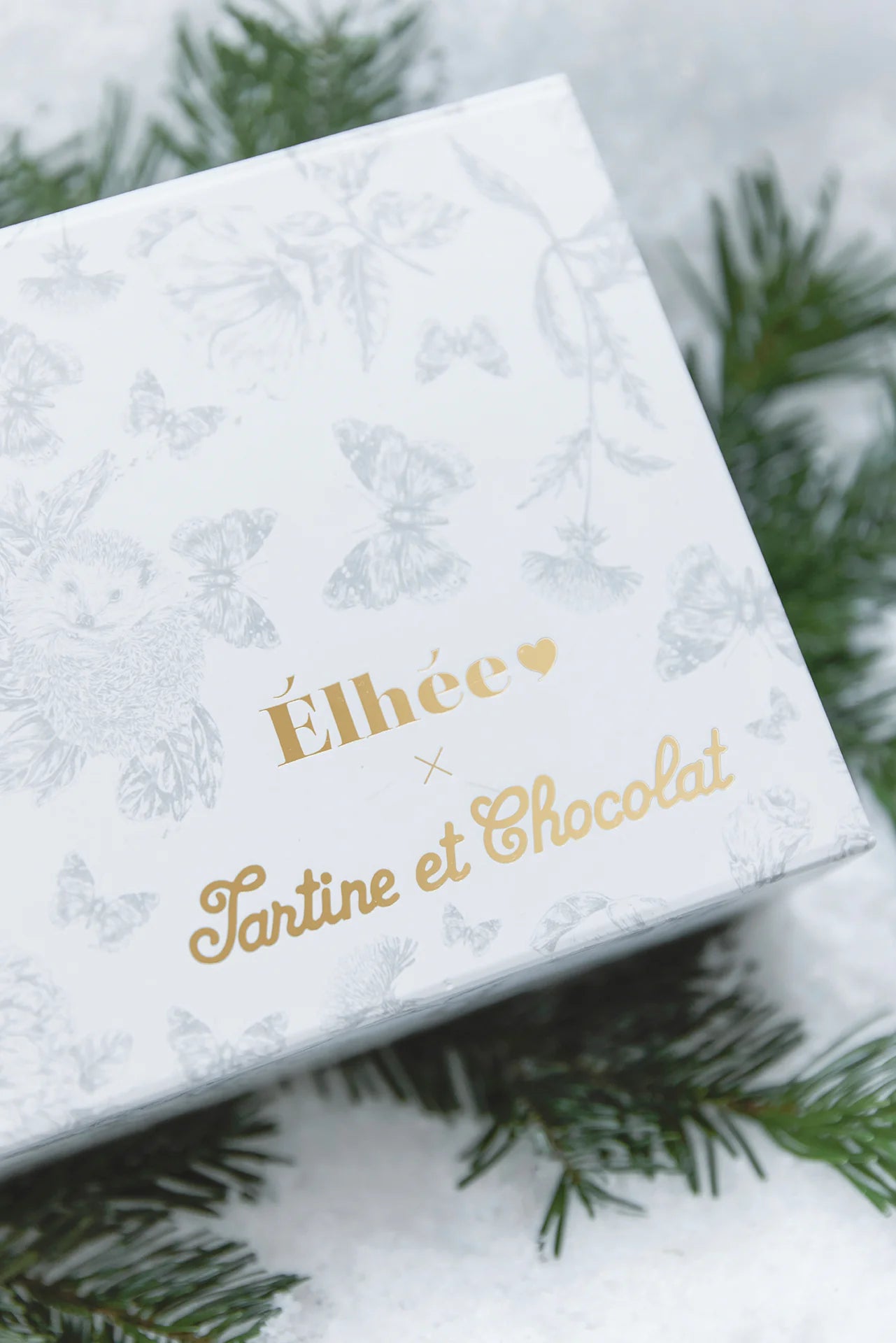 Coffret biberon et doudou - Toile de jouy gris Élhée x Tartine et Chocolat