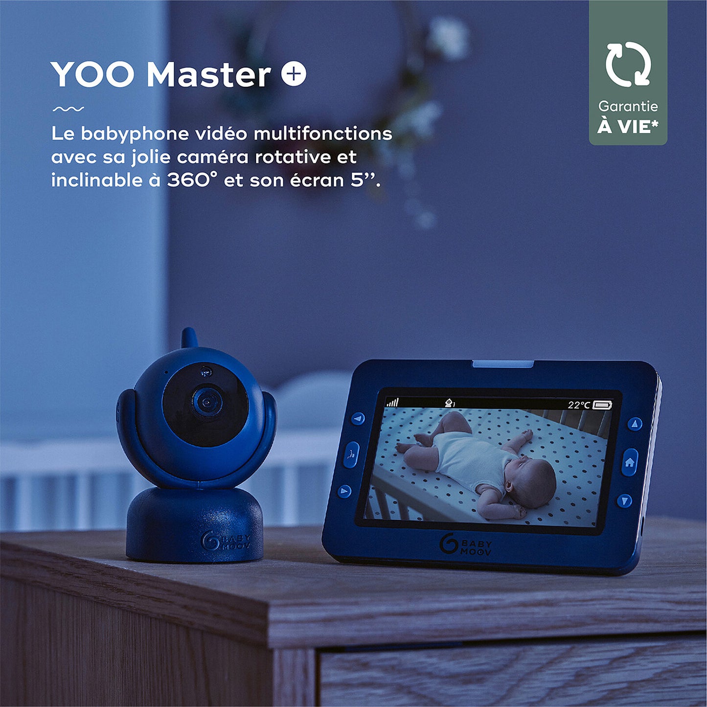 Babyphone Caméra rotatif YOO-Master(+) 5" HD
